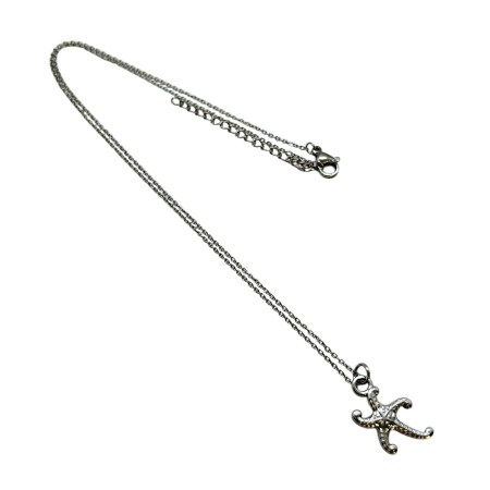 necklace steel silver shell1